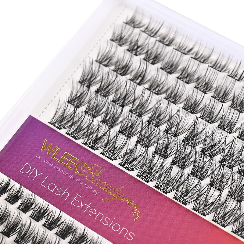 Wleec Beauty Lash Clusters DIY Eyelash Extensions, 156PCS Individual Lashes D Curl Clusters Eyelash Extensions (LC85, 2 Styles Mix 10-16mm)