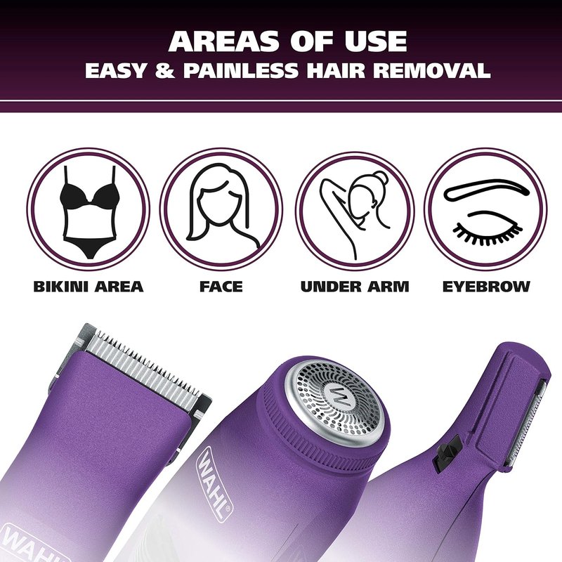 Wahl Pure Confidence Rechargeable Electric Trimmer & Shaver - Smooth Shaving for Face, Underarms & Bikini Areas | Model 9865-100