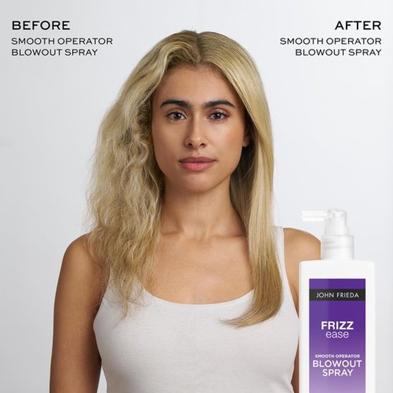 John Frieda Frizzease Smooth Operator Blowout Spray, Texture Spray for Hair, Hair Gloss in a Spray, Heat Protection Spray for Hair, 6.77 Oz