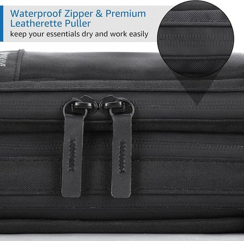 Purevave Men's Toiletry Travel Bag - Compact Waterproof Dopp Kit | Black Hanging Wash Pouch