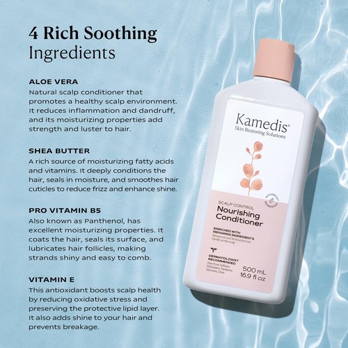 KAMEDIS Hair Conditioner Botanicals-Based. Moisturizer for Dry Damaged Hair & Sensitive Scalp. Contains Shea Butter, Coconut Oil & Argan Oil.16.9 Fl Oz.