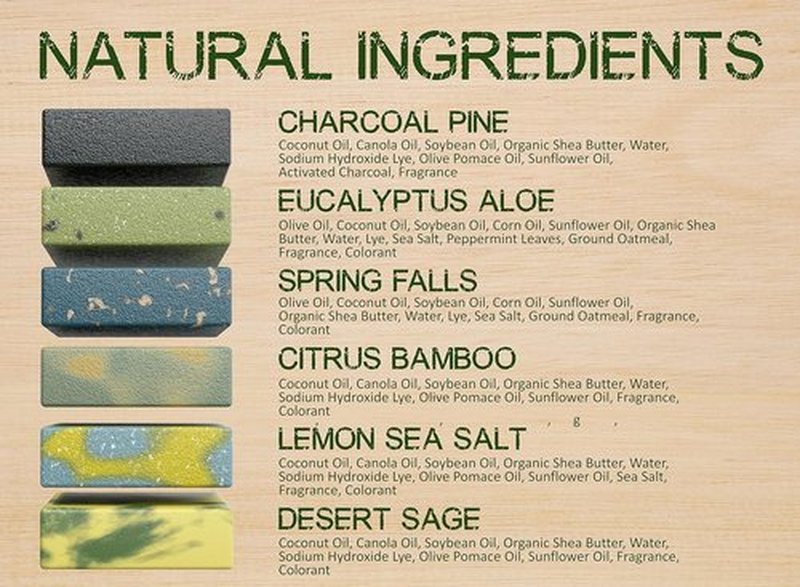 Natural American Elements Men's Bar Soap - 100% Natural, Essential Oils & Organic Shea Butter - 5 oz (6-Pack)