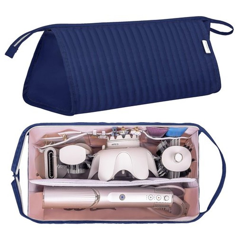 Lexeeco Dy son Air wrap Travel Case Hair Tools Travel Bag for Shark Flexstyle Carrying Case Portable Shark Hair Dryer Revlon Flat Curling Iron Organizer (Blue)