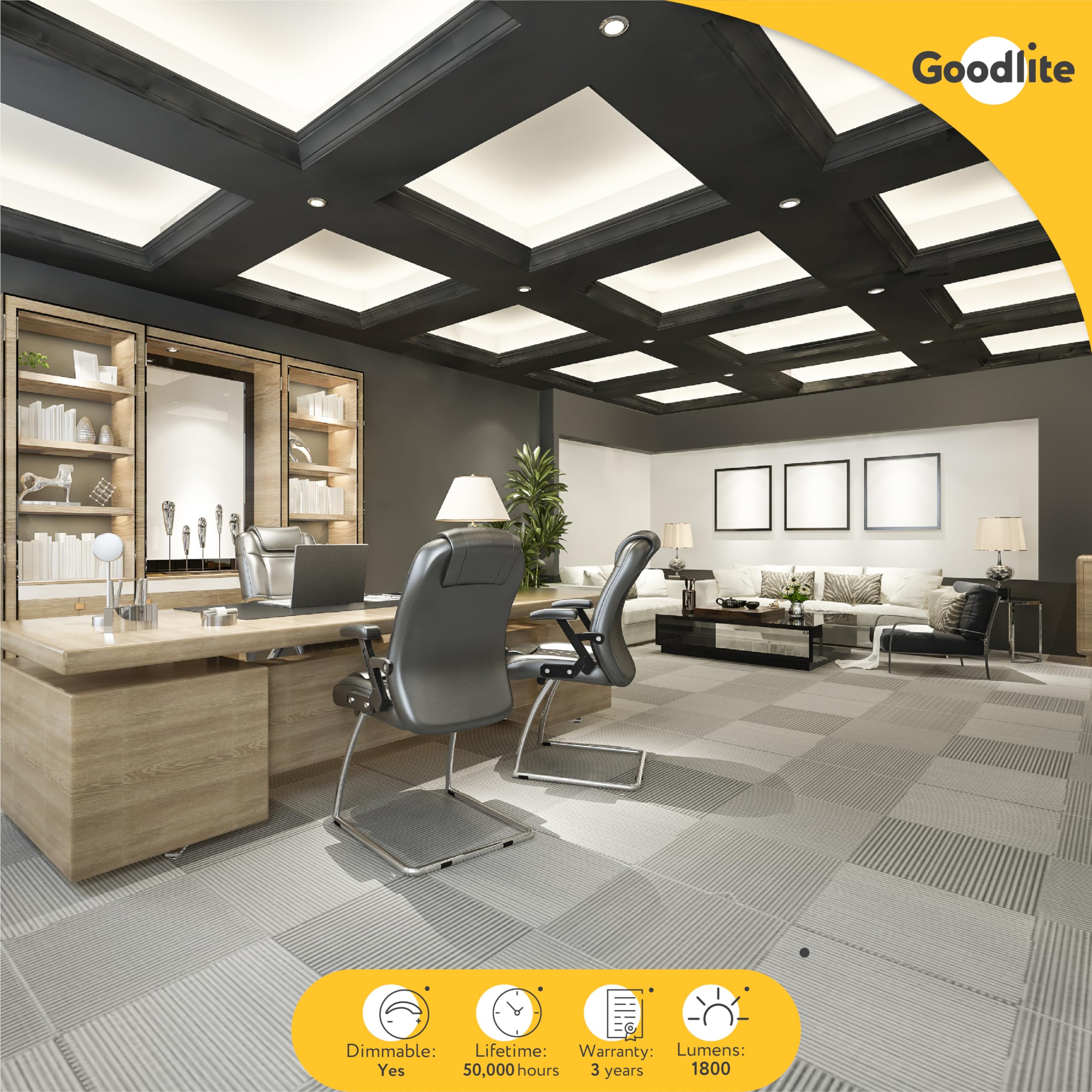 Goodlite 5" White LED Regress Round Slim - Recessed Downlight, 23W, 1800 Lumens, Dimmable, 5CCT 27K-30K-35K-41K-50K, 120 Volts, CRI 90, ETL & Wet Rated, 50k Hr Life, 1ct. (G-20242)