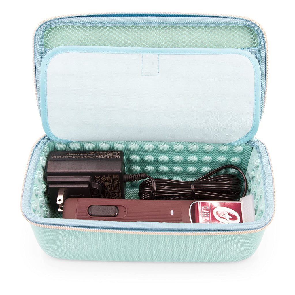 CASEMATIX Clipper Case Holds Clippers, Hair Buzzers, Trimmers, T Finisher Liner - Barber Travel Case For Stylist, Hairstylist and Salon Hair Cutting Supplies, Turquoise