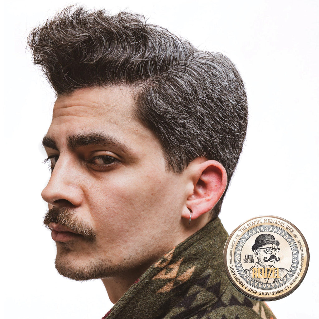 REUZEL Mustache Wax, Strong All Day Hold, Oil-Based Styling Wax, Low Shine, For All Hair Types, 1 oz