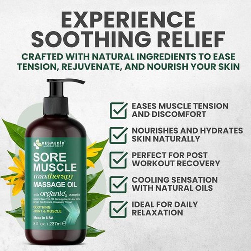 Regine Switzerland Sore Muscle Massage Oil - Deep Relief with Arnica & Eucalyptus | 2-Pack for Home & Professional Use