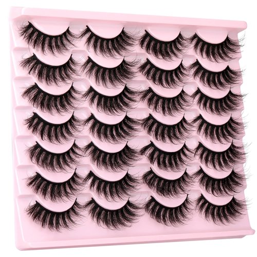 Natural False Eyelashes Wispy Mink Lashes 16mm Cat Eye Lashes Natural Look Eye lash Like Extensions 5D Volume Strip Fake Eyelashes Pack by TNFVLONEINS
