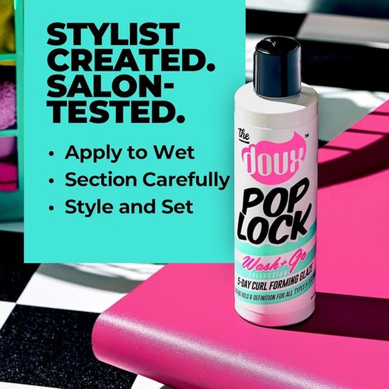 Doux POP LOCK Curl Forming Glaze - 5-Day Anti-Humidity Gel with Honey & Argan Oil for Natural Hair