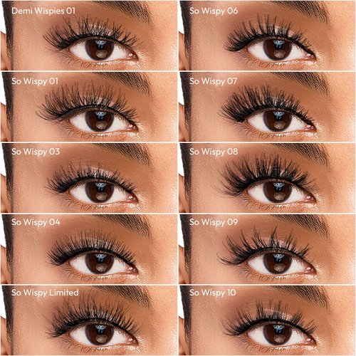 i-ENVY 10 Pairs So Wispy Human Hair Eyelashes Multipack, Natural Dramatic Fluffy False Lashes - Invisible Band, Volume & Curl, Lightweight, Reusable