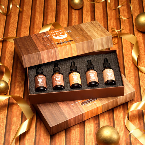 (2 Pack of 5-Pack) Beard Oil for Men, Sandalwood, Vanilla, Cedarwood, Pine, Unscented Fragrances, Mens Beard Oil w Argan & Jojoba Oil,
