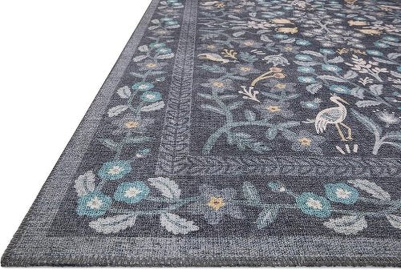 Loloi Rifle Paper Co. Accent Rug - Maison Collection MAO-01 Nightingale Black, 2'3" x 3'9", .19" Pile Height
