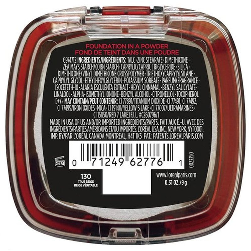L'Oreal Paris Infallible Fresh Wear Foundation Powder - Waterproof, 24H Wear, True Beige, 0.31 oz.