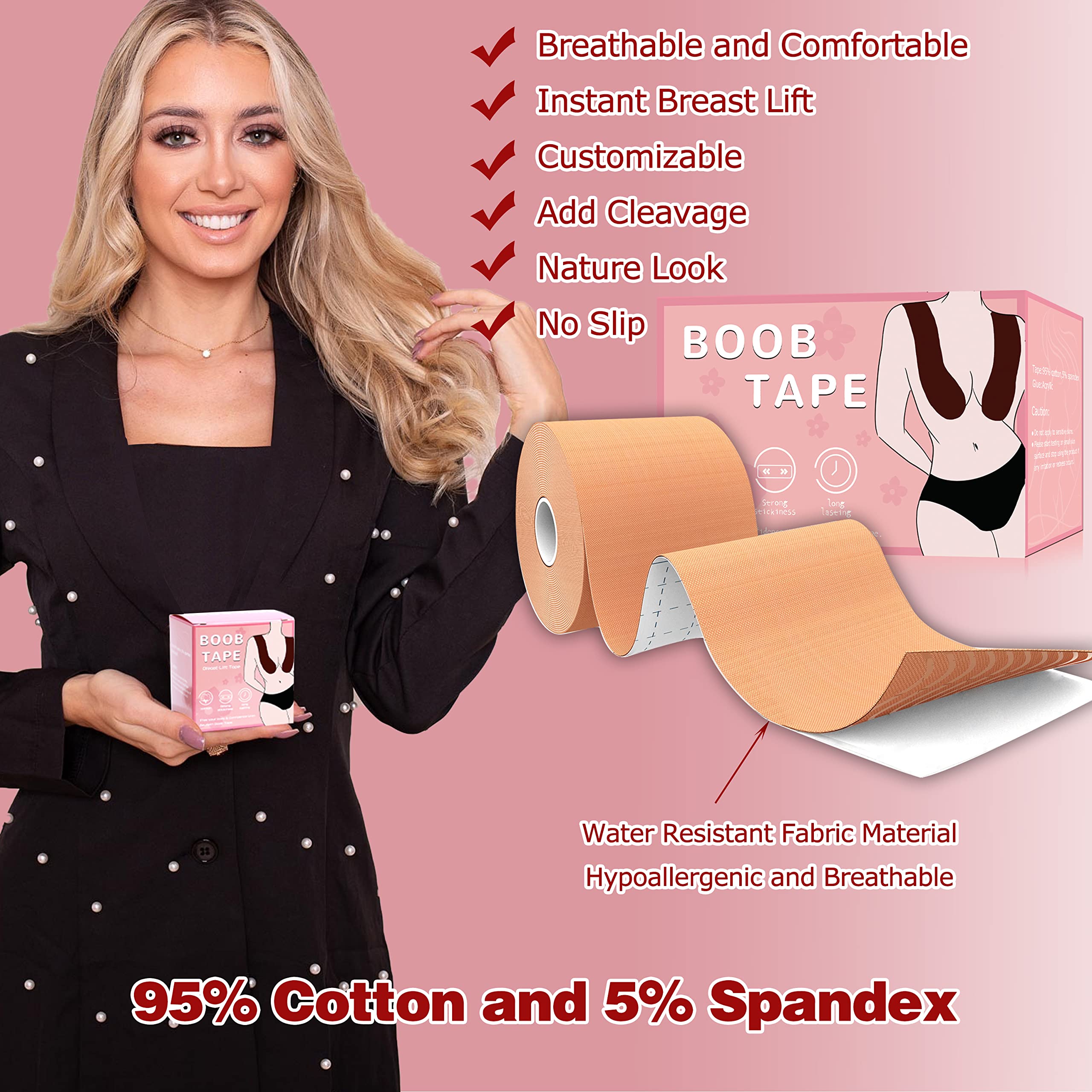 BEWTEIM Adhesive Boob Tape, Boobytape for Breast Lift