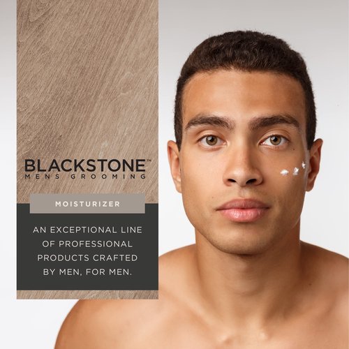 Blackstone Men's Grooming Refresh Facial Moisturizer with Vitamin E, Peppermint & Hyaluronic Acid - Lightweight & Non-Greasy | Restores Dry Skin, Paraben Free, Sandalwood (8 oz)