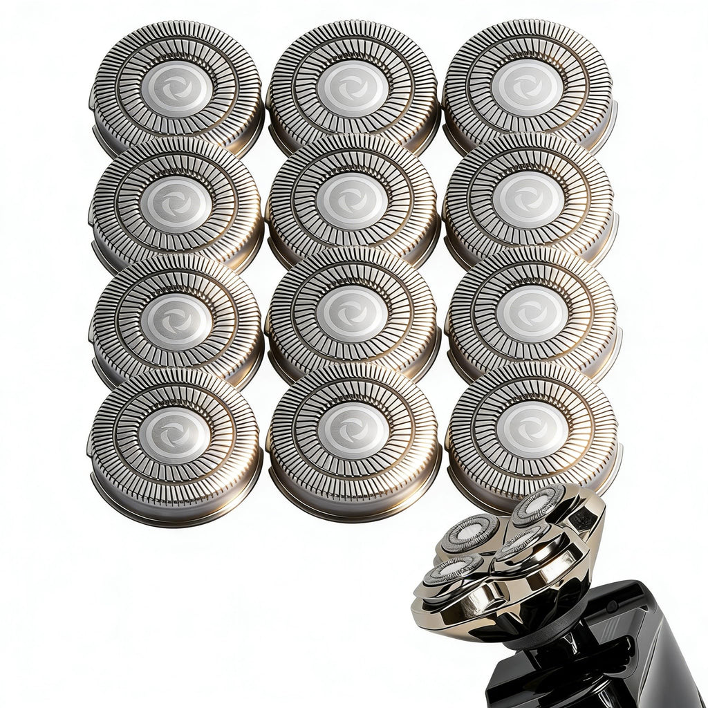 12Pcs Shaver Replacement Blades, Compatible with Skull Pitbull Shaver Gold/Silver/Platinum PRO, Super Close Shaving Heads.