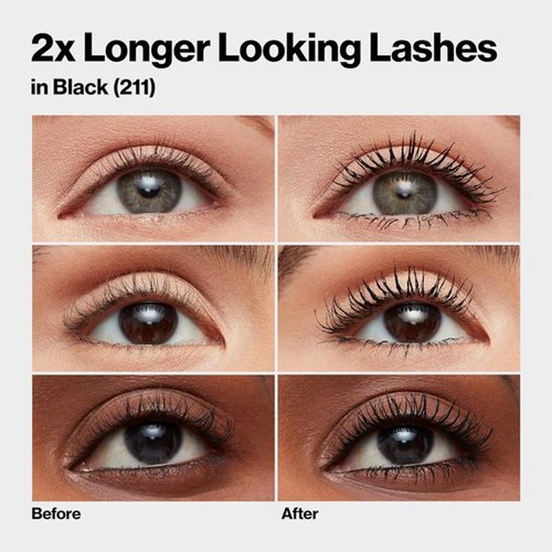 Revlon ColorStay Xtensionnaire Mascara & Lash Serum - 2X Longer Lashes, Smudge-Proof, 203 Black Brown