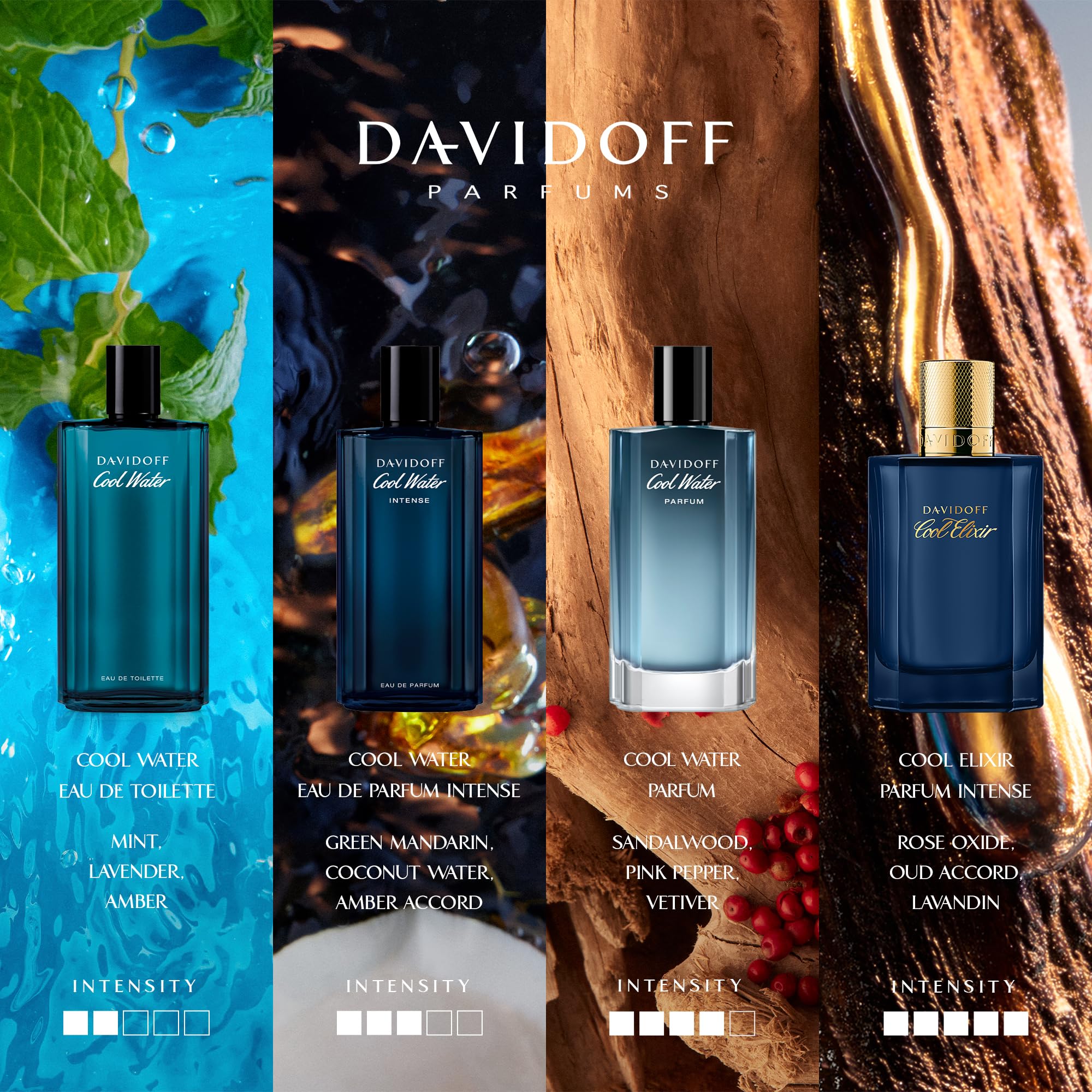 Davidoff Cool Water Eau de Toilette – Aromatic Men's Cologne – With Notes of Coriander, Mint, Lavender & Amber 6.7 fl oz + Cool Elixir VOC Sample