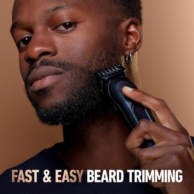 King C. Gillette Cordless Beard Trimmer - Includes 3 Combs, Cleaning Brush, Charger & Travel Bag | Blue