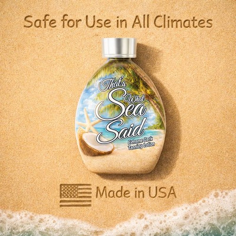 That’s What Sea Said Tanning Bed Lotion Accelerator for Indoor & Outdoors, Fast Dark Tan Enhancer with Coconut Oil & Aloe, Moisturizing Indoor Tanning Lotion for Face & Body, Tattoo-Safe, No Bronzer
