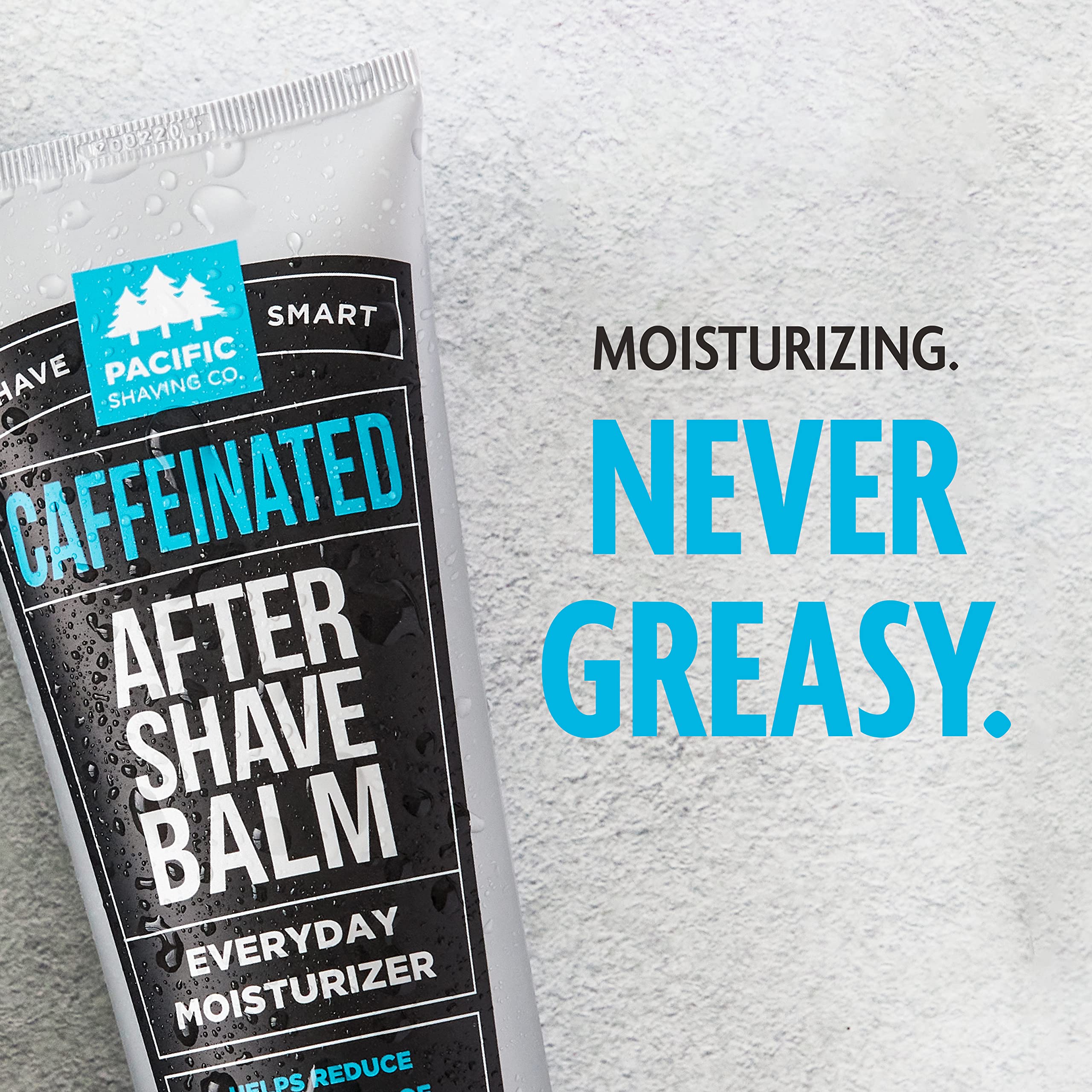 Pacific Shaving Company Caffeinated Aftershave, Men's Grooming Product - Antioxidant Daily Face Lotion + After Shave - Spearmint Post Shave Balm for Sensitive Skin (7 Fl Oz)
