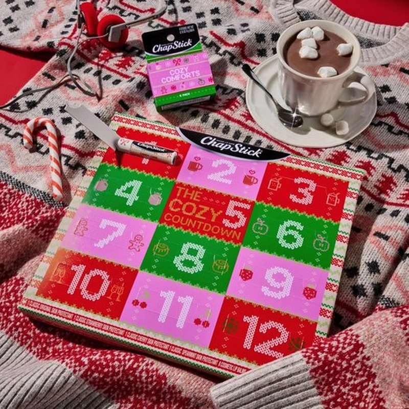 ChapStick Advent Calendar 2025 - 12-Pack Lip Balm Gift Set for Cozy Holiday Countdown | Perfect for All Ages