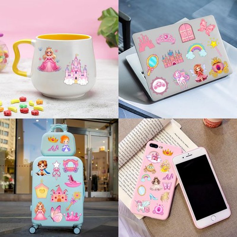 Cherisnowy 72PCS Little Princess Party Set - 48PCS Temporary Tattoos & 24PCS Slap Bracelets - Cute Birthday Supplies, Baby Shower Gifts, Classroom Rewards & Princess-Themed Decor for Girls