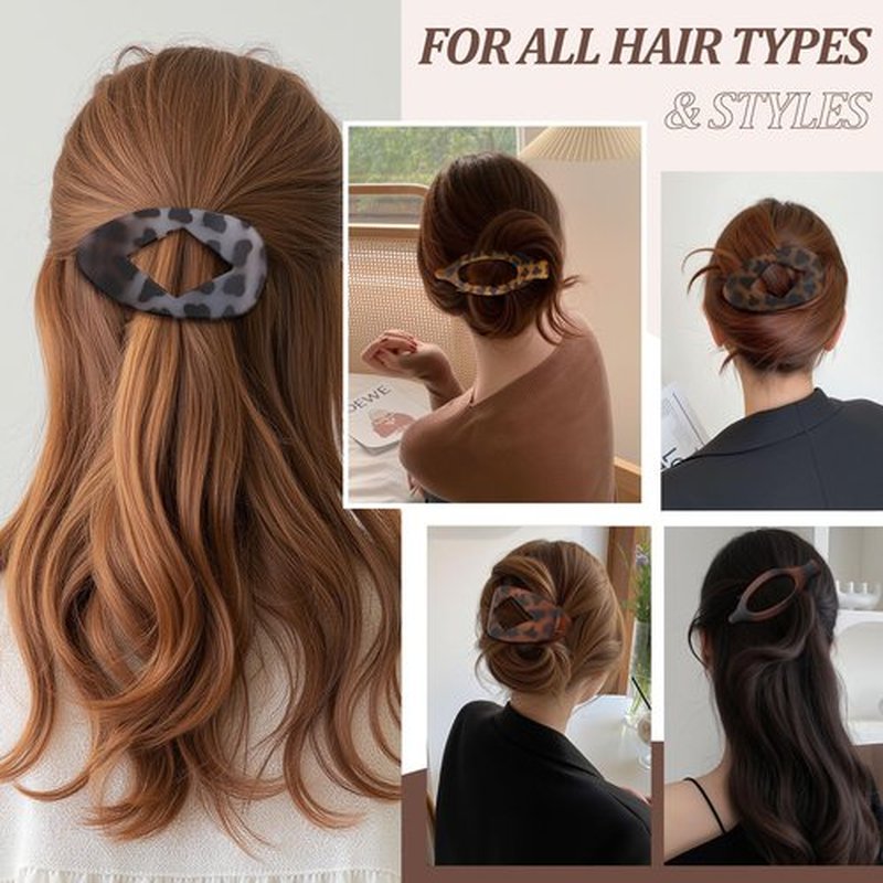 Lourny Flat Hair Clips for Women, French Flat Claw Clips & Duckbill Hair Clips for Thin Hair Lightweight Non-Slip Large Claw Clips for Women 6PCS