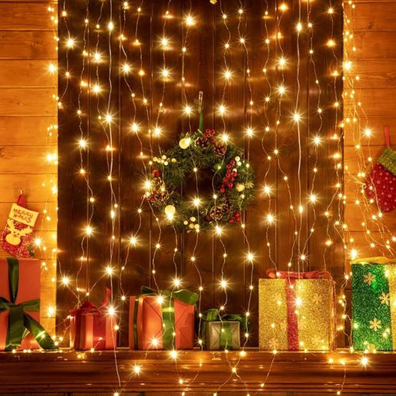 Tuanse 195 LED Curtain Lights - 6.5 x 5 Feet Fairy String Lights with 8 Modes & Remote for Indoor/Outdoor Decor