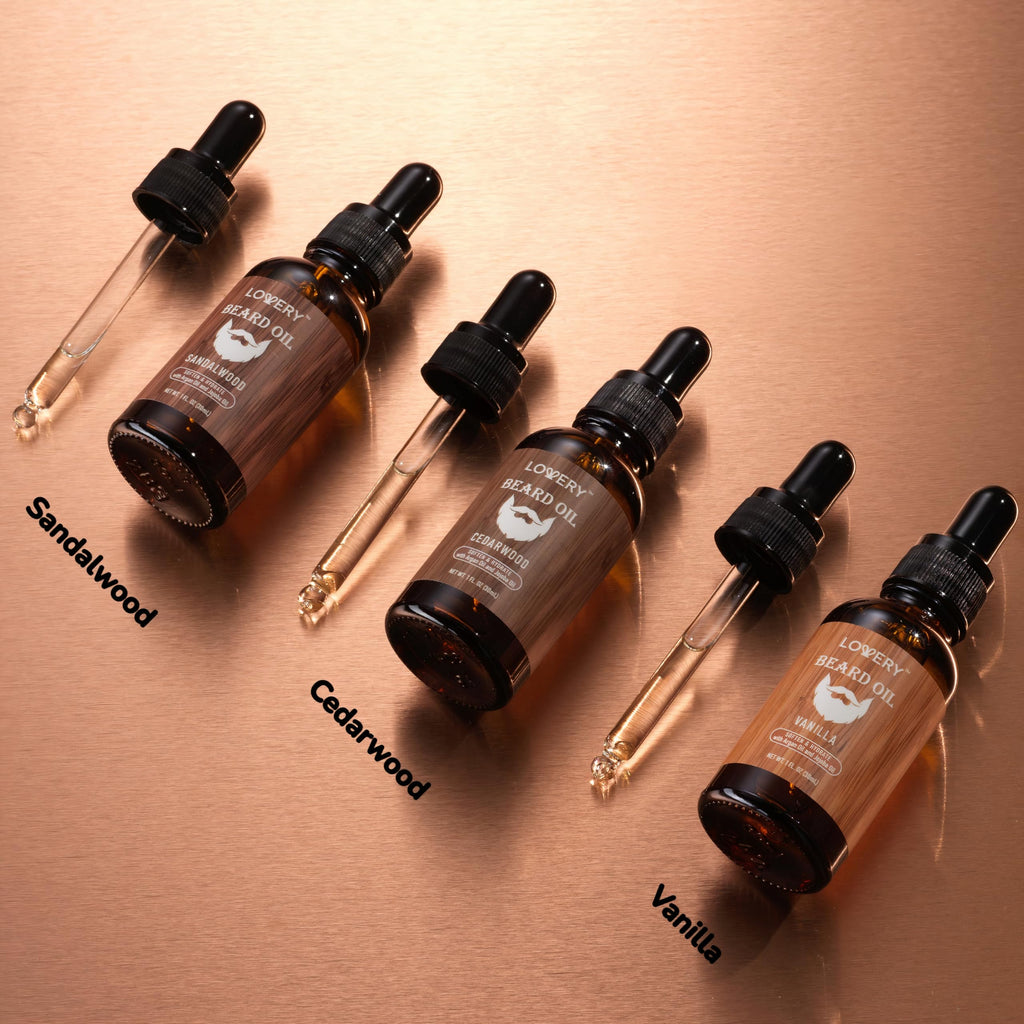 Beard Oil for Men – Sandalwood, Vanilla & Cedarwood Natural Mens Beard Oil Kit with Argan & Jojoba Oil - Beard Softener & Deeply Moisturizer Adding a Natural Shine, Grooming Kit Beard Care for Him