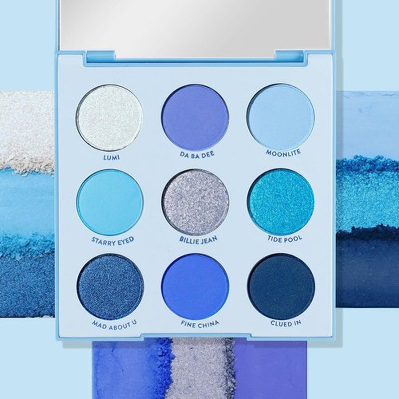 ColourPop Blue Moon Eyeshadow Palette | High-Pigment Monochromatic Blue Shades - Matte, Metallic & Duochrome Finishes (0.3 oz)