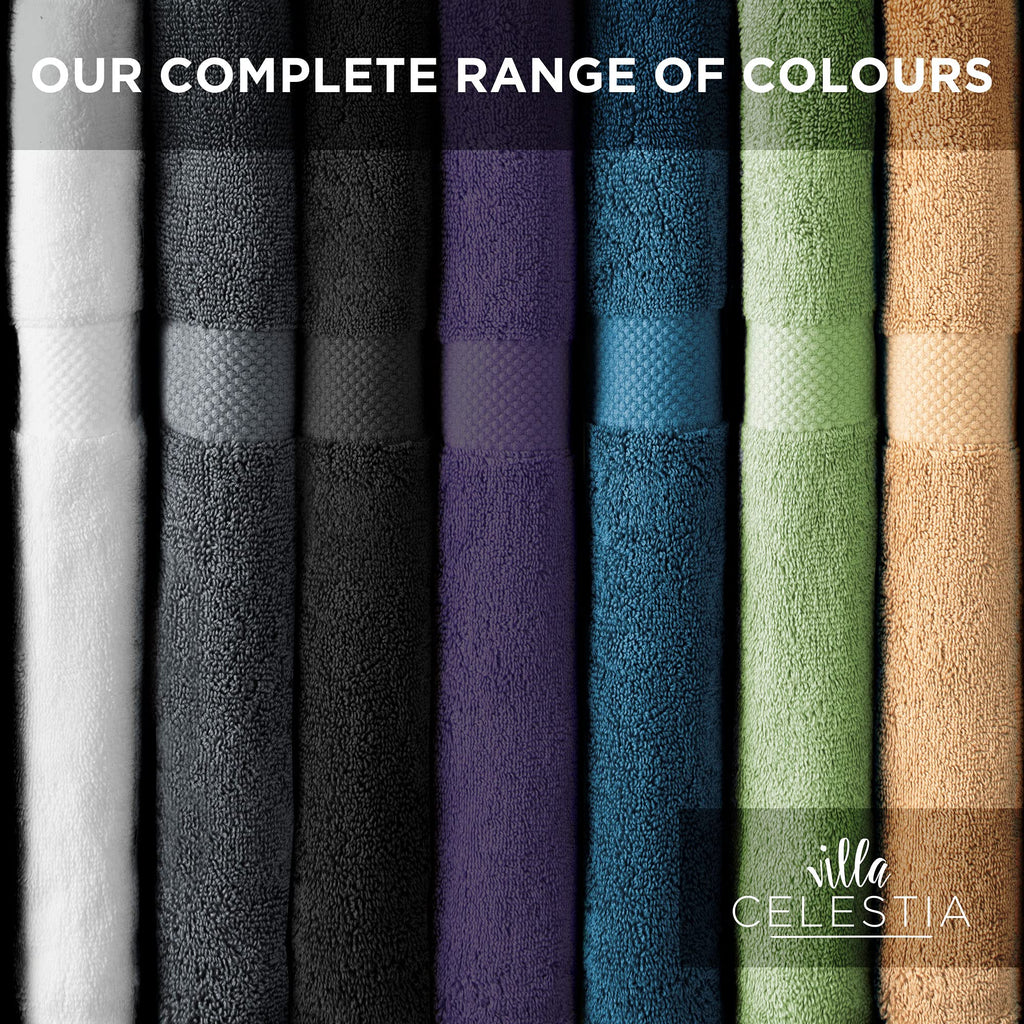 Villa Celestia Cotton Washcloths Set of 6, 12x12 Inch, 100% Ring-Spun Combed Cotton, Soft Absorbent Quick-Dry Wash Cloths for Face and Body, Oeko-TEX Certified, Hotel & Spa Quality, Blue