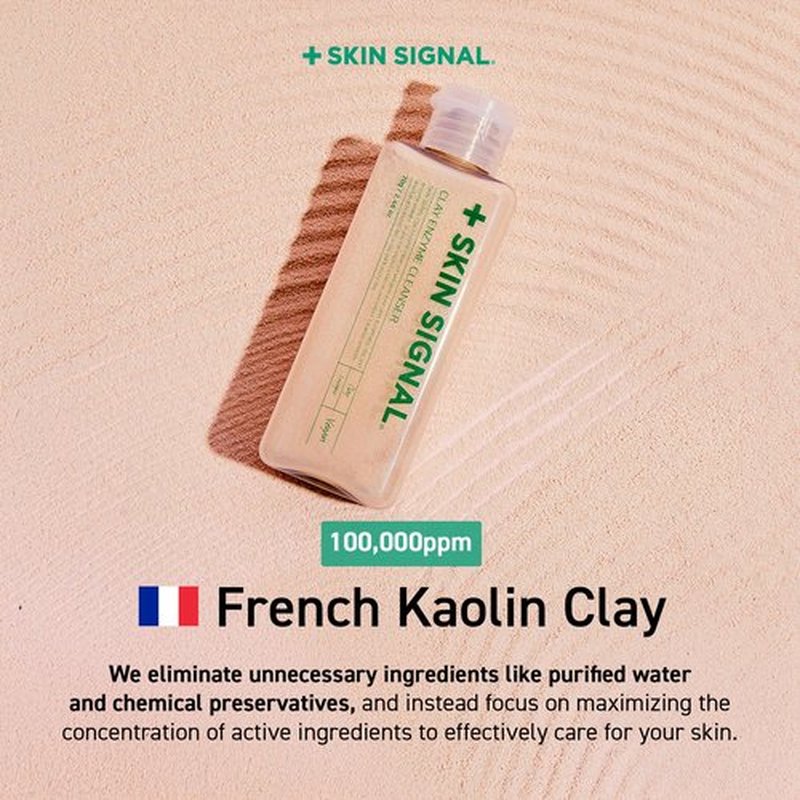 SKIN SIGNAL Pink Clay Enzyme Cleanser, Blackhead Remover Powder Cleanser, Deep Pore Cleansing with BHA, Gentle Exfoliating Face Wash, Facial Scrub for Acne-Prone Skin, Korean Skin Care
