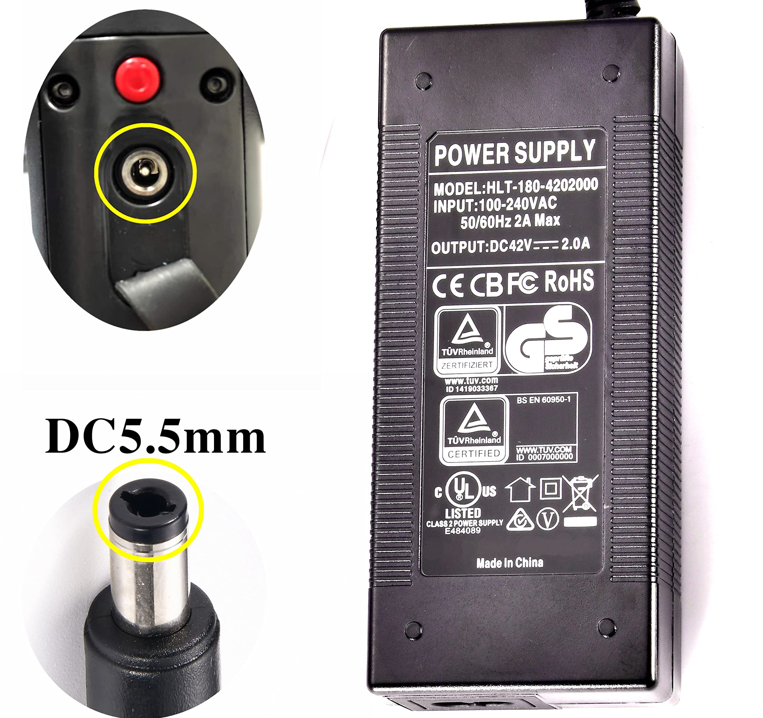 42V 2A Charger for Hiboy Scooter Charger,Jetson Scooter Charger,Suitable for Hiboy Scooter S2,S2 Lite,S2 Pro,KS4,KS4 Pro,NEX