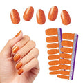 Color Street - Ominous Orange Nail Polish Strips - Real Nail Polish Stickers for Costume, Cosplay, Party & Festival Looks - 16 Double-Ended Strips