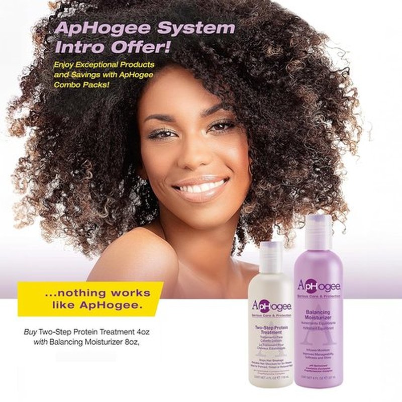 Aphogee Hair Care Double Bundle - Two-Step Protein Treatment (4 Fl Oz) & Moisturizer (8 Fl Oz)
