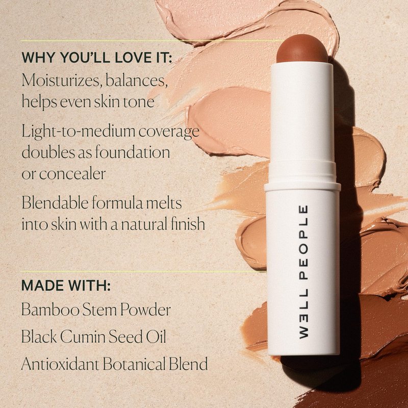 Well People Supernatural Complexion Stick Foundation + Concealer, Buildable, Light-to-Medium Coverage, Soft Matte Finish, Lightweight + Hydrating, Multi-Use, Vegan & Cruelty-Free, 16 Light Neutral