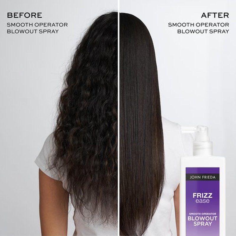 John Frieda Frizzease Smooth Operator Blowout Spray, Texture Spray for Hair, Hair Gloss in a Spray, Heat Protection Spray for Hair, 6.77 Oz