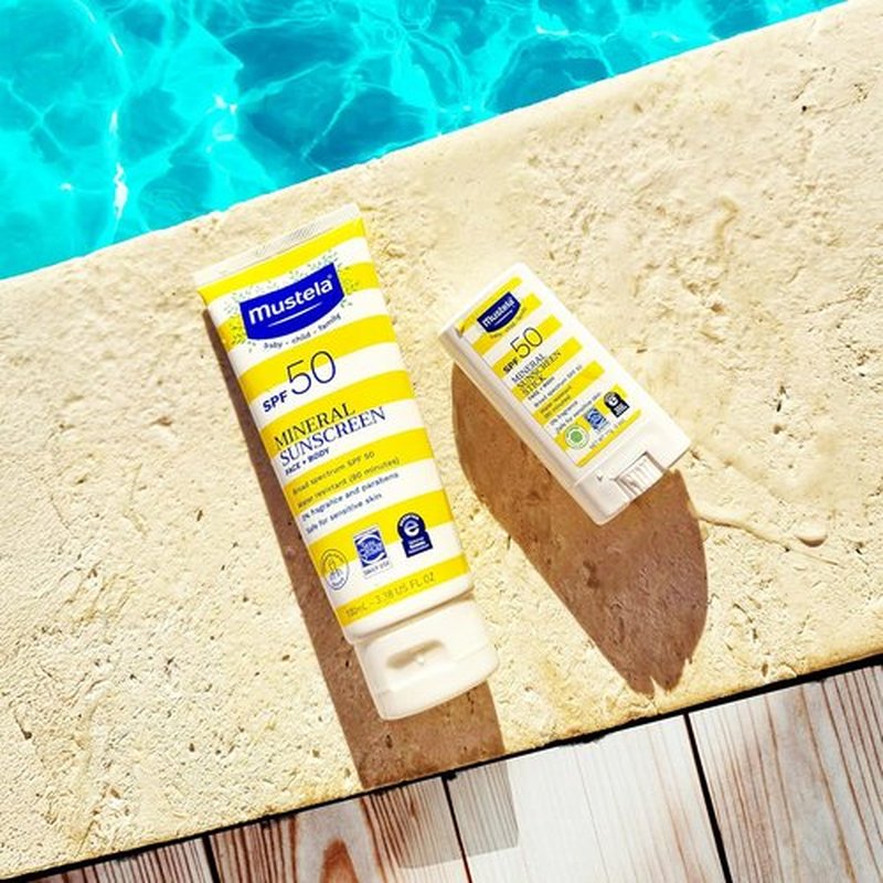 Mustela Baby Mineral Sunscreen Stick SPF 50 - Ultra Sheer, Water Resistant & Fragrance-Free | 0.6 oz.