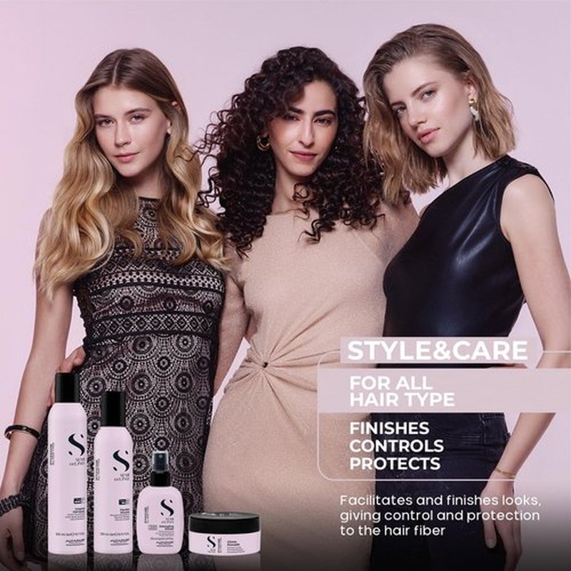 ALFAPARF MILANO Semi di Lino Style & Care Blow Dry Cream - Light Hold - Styling Cream for All Hair Types - Thermal Protection (6.76 fl oz / 200 ml)