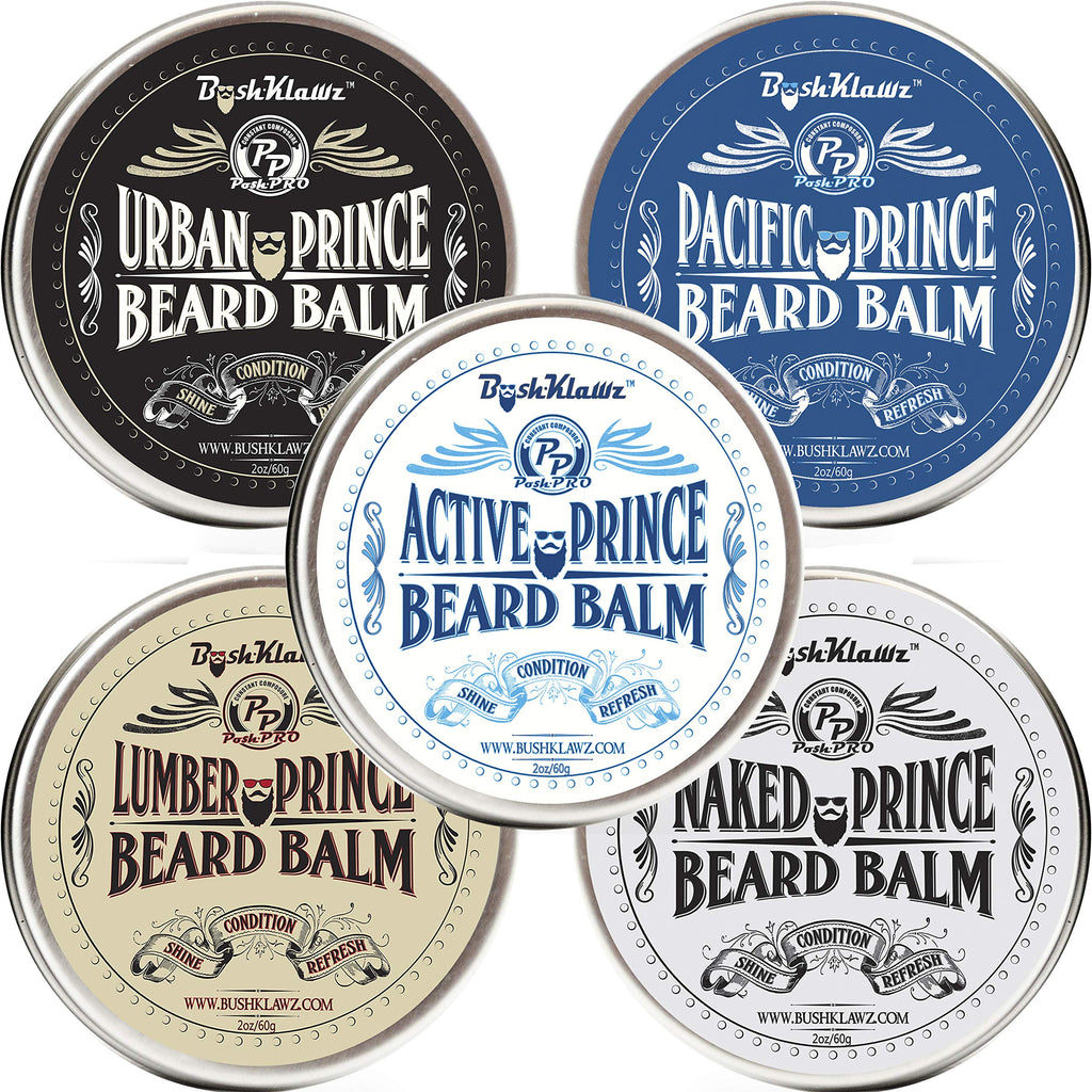 BushKlawz Urban Prince Beard Balm Leave in Conditioner Beard Butter Moisturizer Premium Refreshing Scent 2 oz - Best Leave in Conditioner Scented Beard Balm Gift Bearded Men