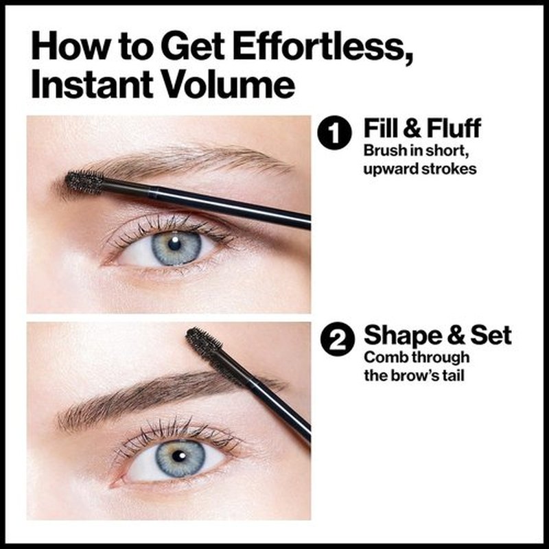Revlon ColorStay Brow Fiber Filler - Longwearing Waterproof Eyebrow Gel in 303 Medium Brown, 0.23 fl. oz.