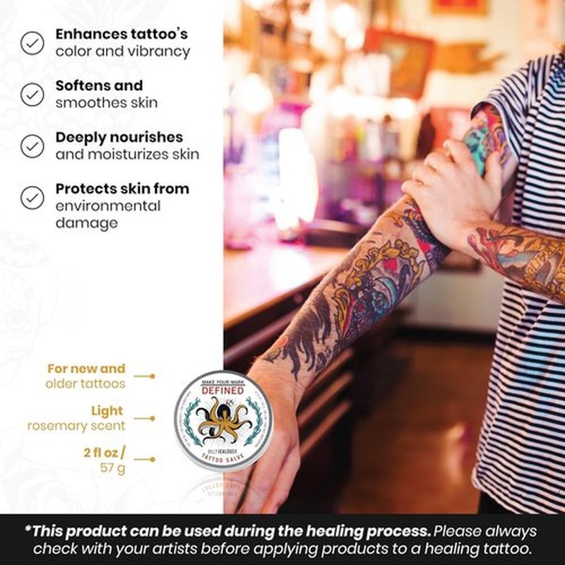 Billy Jealousy Make Your Mark Tattoo Salve - Nourishing Aftercare with Vitamin E & Lavender Oil, 2 oz