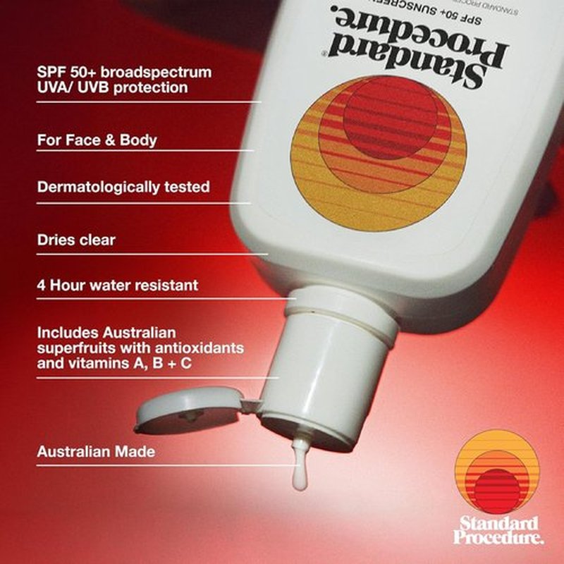 Standard Procedure SPF 50+ Sunscreen - Broad Spectrum Face & Body Sunblock for Sensitive Skin | 8.5 oz Organic Formula
