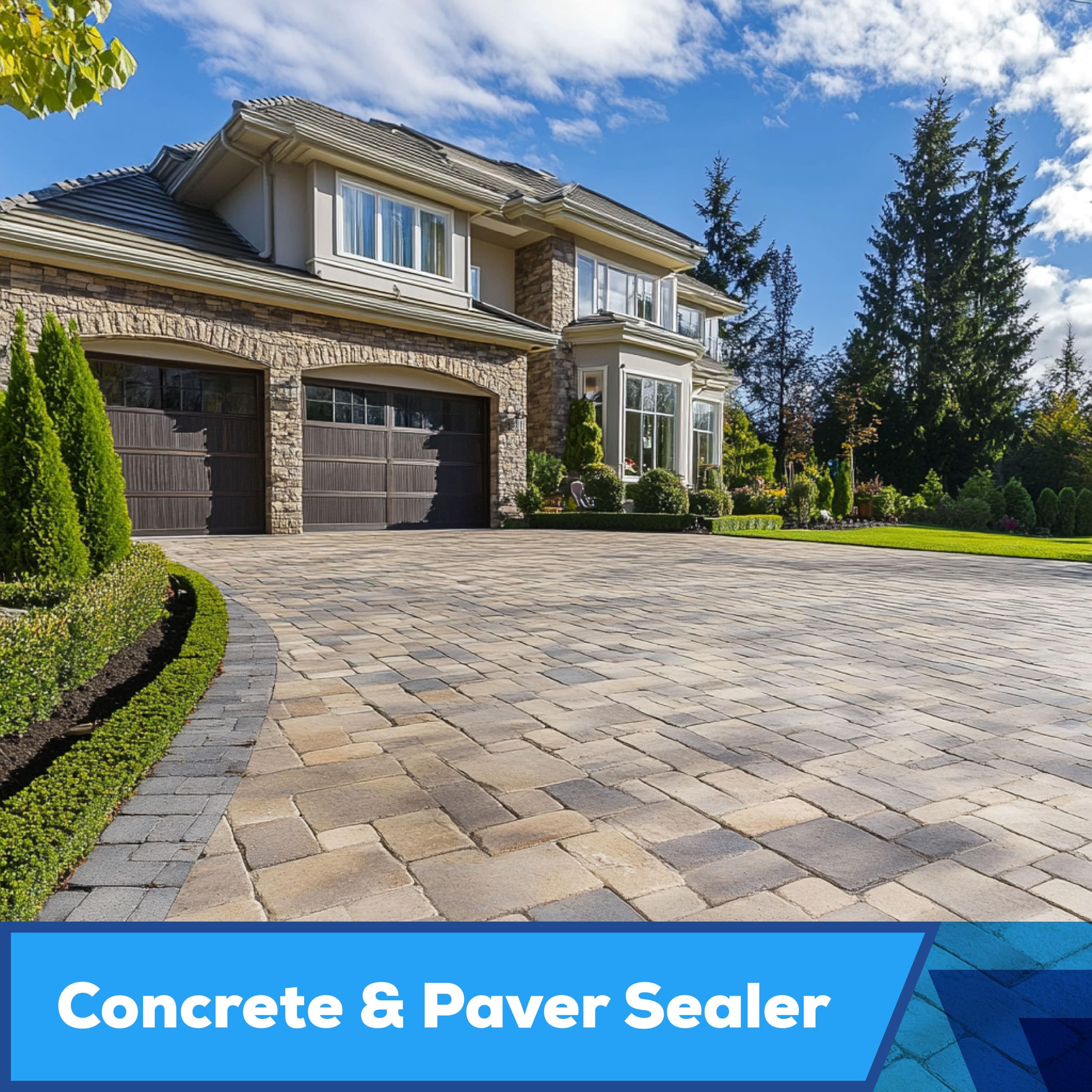 Superclear Modified Acrylic Concrete Paver Super Sealer 1 Gallon, Wet Look Penetrating Sealer for Pavers, Patios, Pool Decks, and Driveways, Pet Friendly Zero VOC