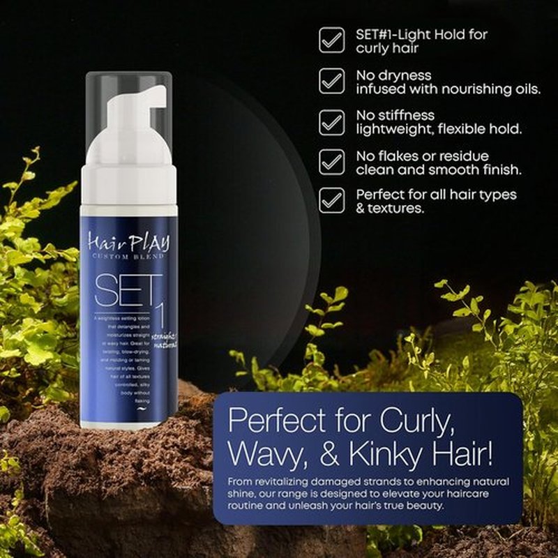 Hair Play Set | Light Hold Hair Foam Mousse for Frizz Control - Travel Size 2 Fl Oz