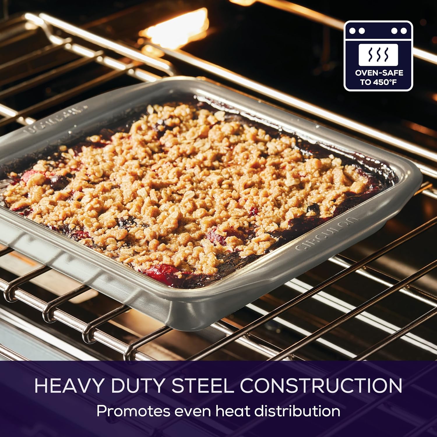 Circulon Nonstick Baking Pan | 9-Inch Square Cake Pan in Gray - Durable & Easy to Clean