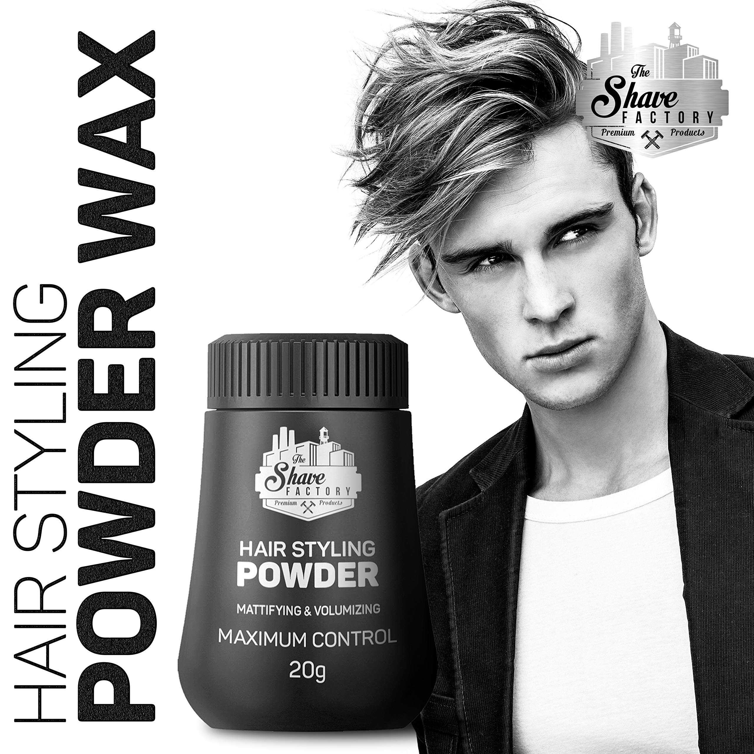 the shave factory Hair Styling Powder 21gr. Mattifying&Volumizing Powder with Maximum Control-Elegant Design, Ease Of Use, Flexible and Long-Lasting Hold Product For Professional Barbers 20gr