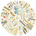 CUTELIILI Metallic Temporary Tattoo 260+ Gold Silver Fake Tattoos for Women,Flash Jewelry Gold Tattoos Waterproof and Long Lasting
