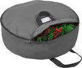 Primode Heavy Duty Christmas Wreath Storage Bag - Durable 600D Oxford Polyester, 24" Gray Holder